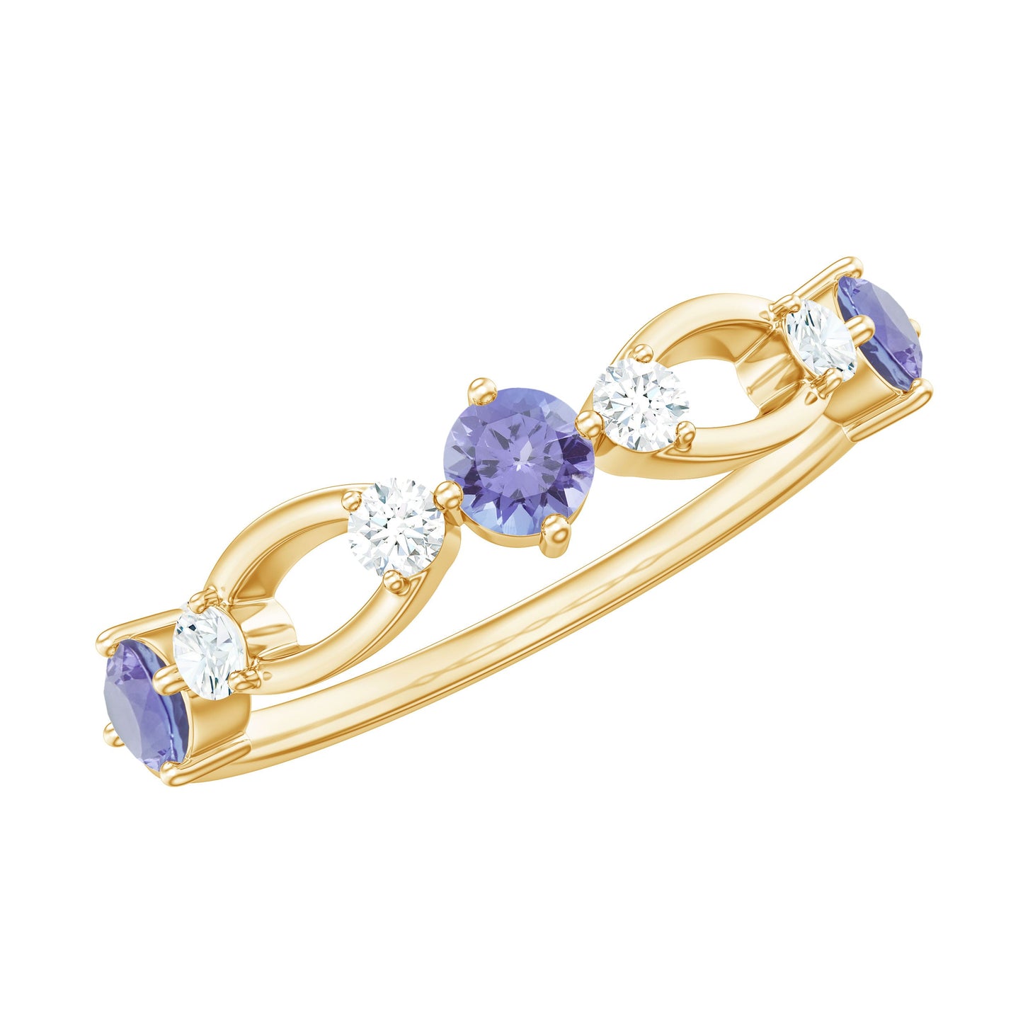 Natural Tanzanite Diamond Ring for Promise