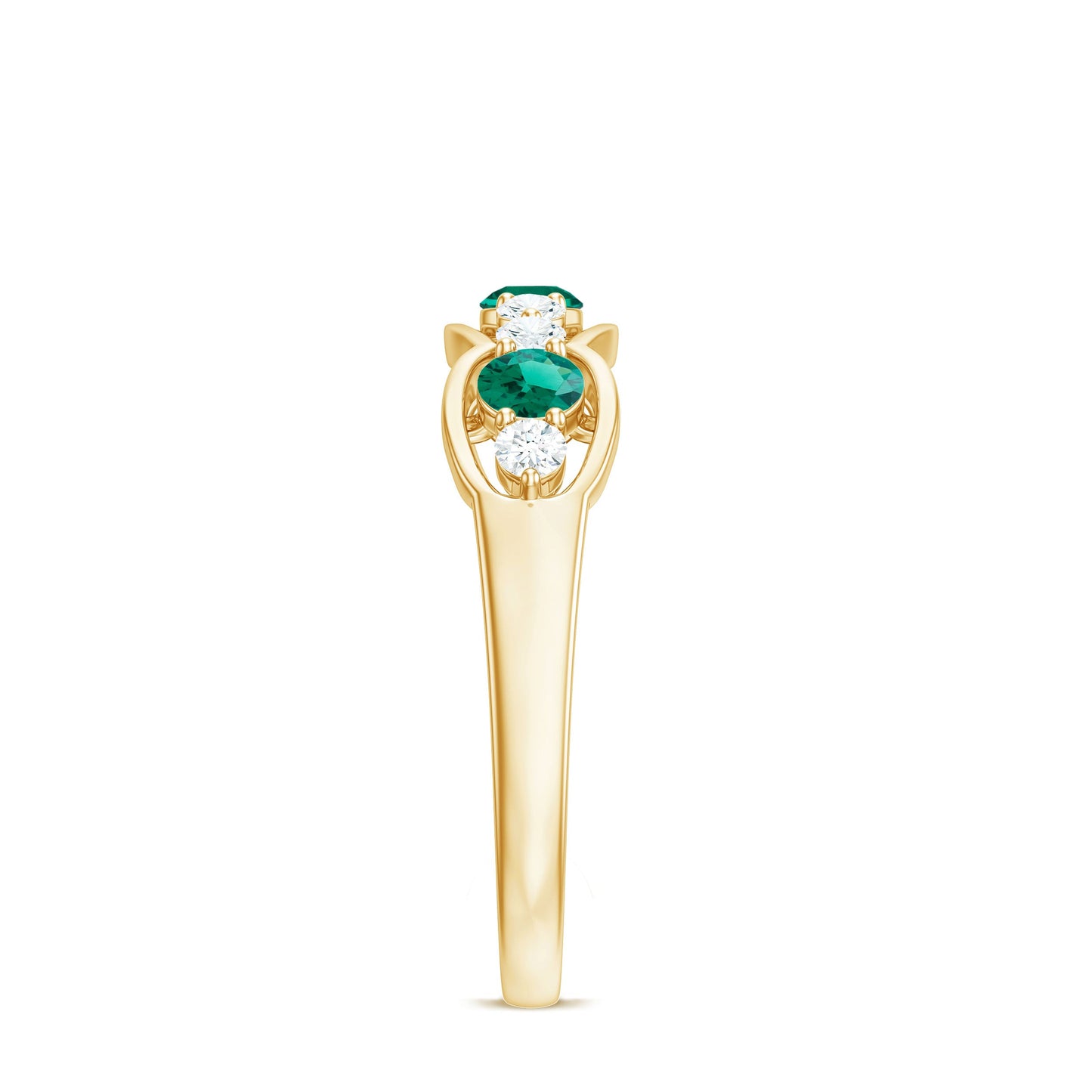 Certified Lab Grown Emerald Diamond Half Eternity Anniversary Ring