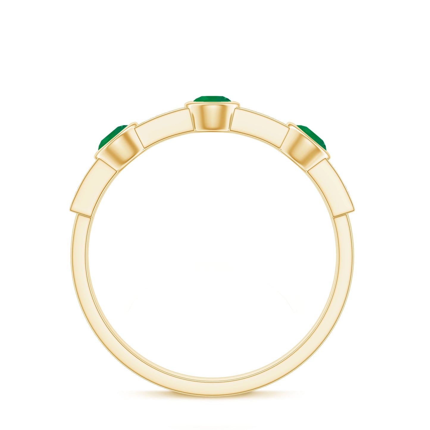 Certified Real Emerald Half Eternity Ring with Diamond