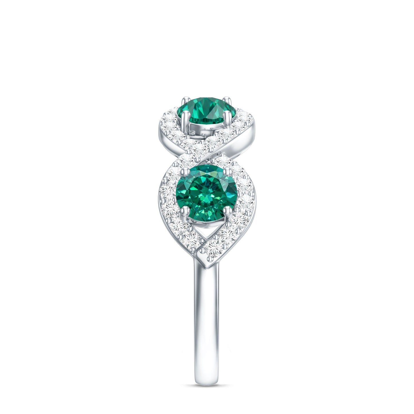 Certified Lab Grown Emerald Diamond Infinity Half Eternity Band