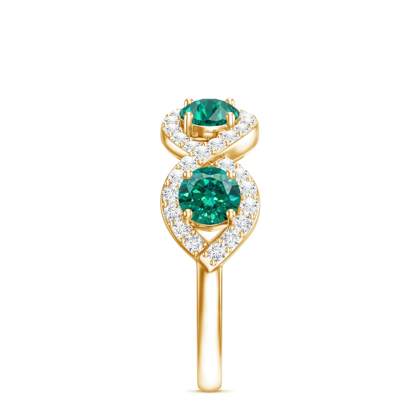 Certified Lab Grown Emerald Diamond Infinity Half Eternity Band