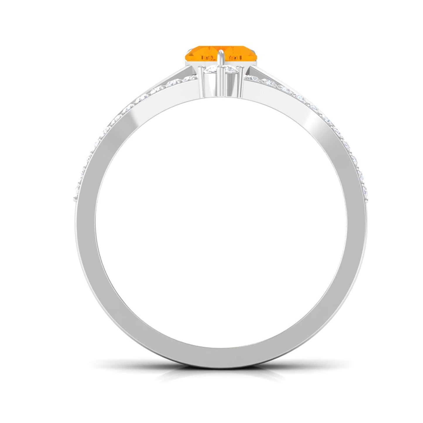 Heart Fire Opal and Diamond Ring Set
