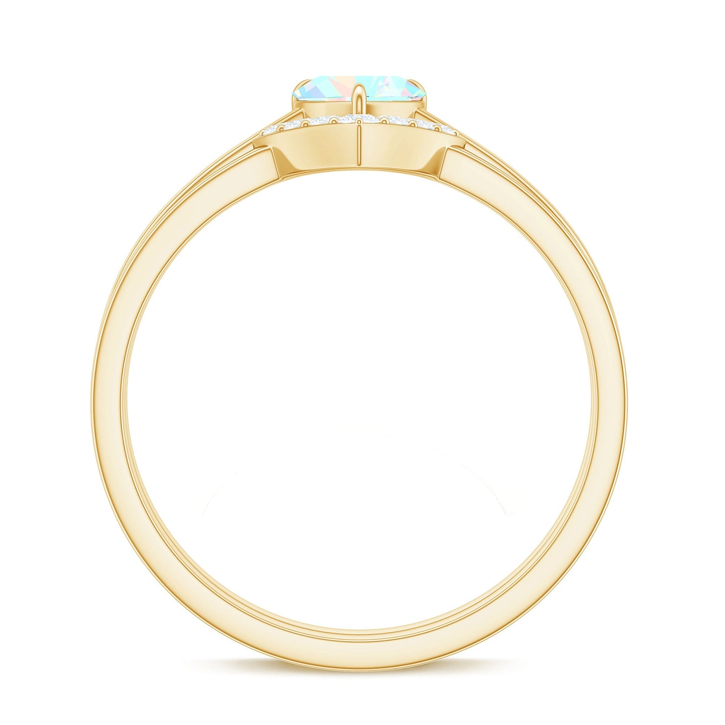 Ethiopian Opal Heart Engagement Ring with Diamond Wedding Band
