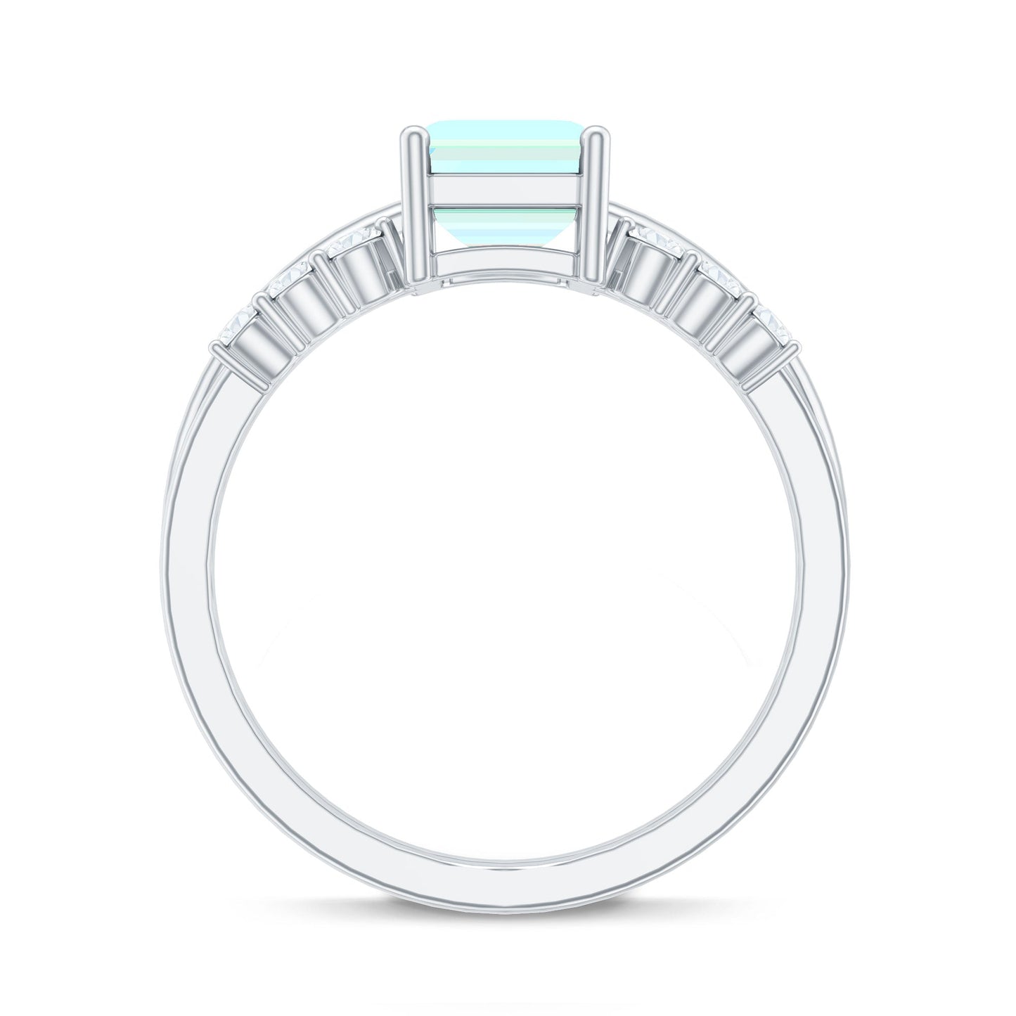 2 Carat Emerald Cut Ethiopian Opal Solitaire Ring Set with Diamond Enhancer