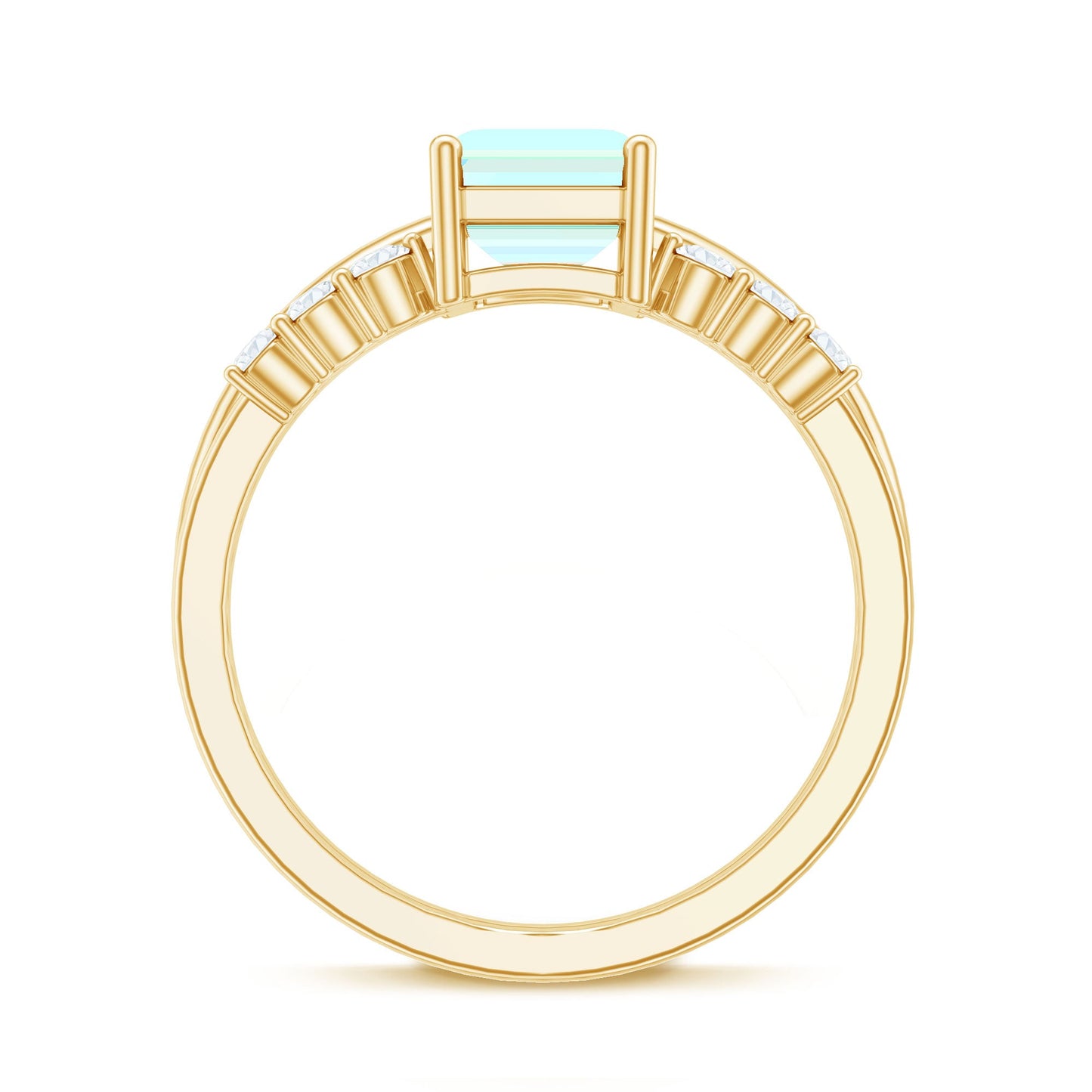 2 Carat Emerald Cut Ethiopian Opal Solitaire Ring Set with Diamond Enhancer
