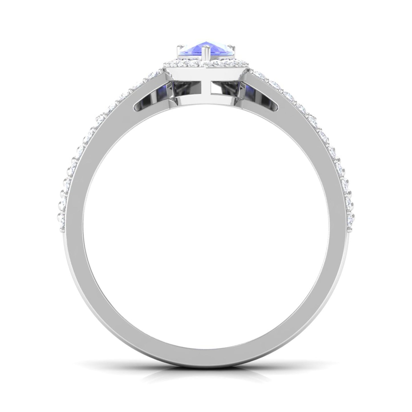 0.8 Carat Vintage Looking Tanzanite Diamond Wedding Bridal Ring Set of 2