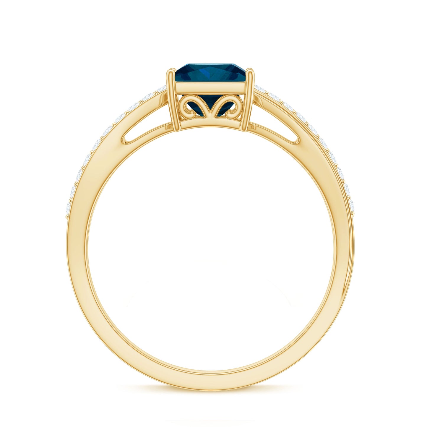 1 Carat Princess Cut London Blue Topaz Solitaire Engagement Ring For Women