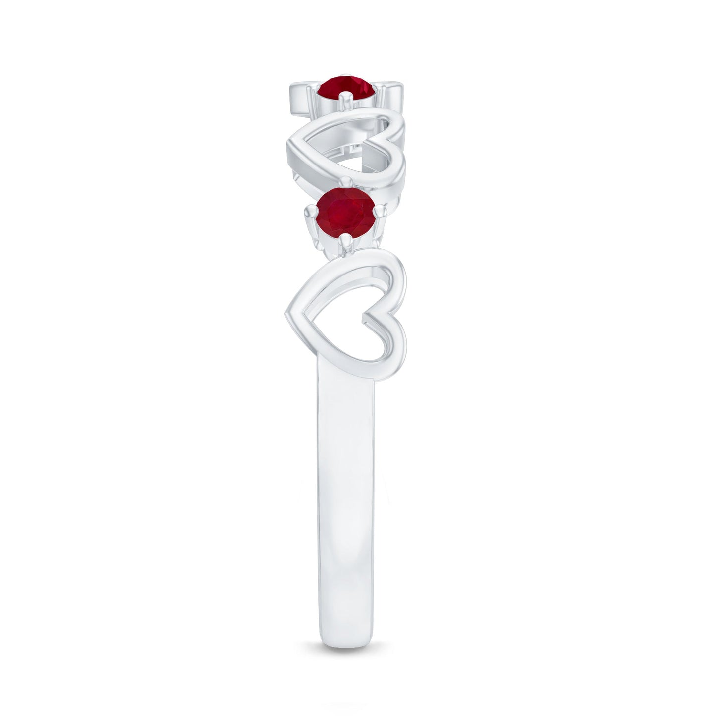 Natural Ruby Heart Eternity Ring for Promise