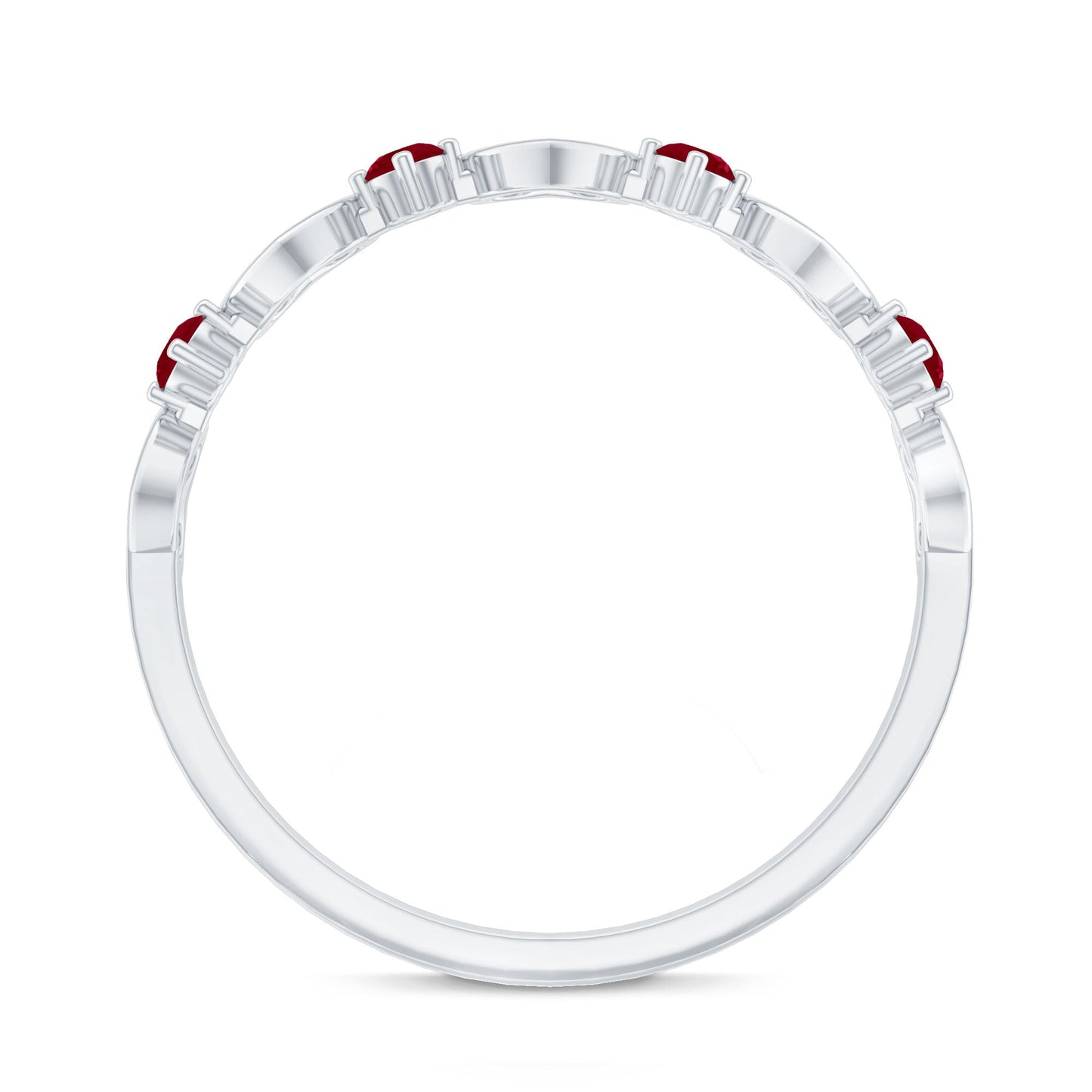 Natural Ruby Heart Eternity Ring for Promise