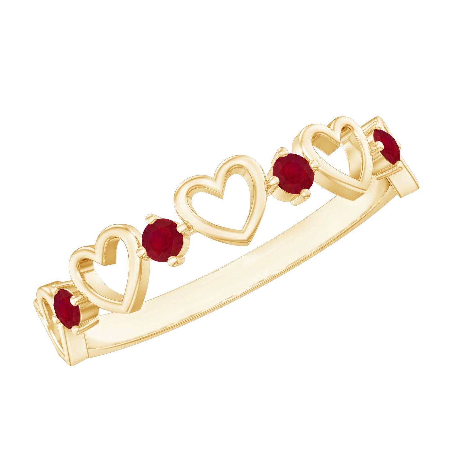 Natural Ruby Heart Eternity Ring for Promise