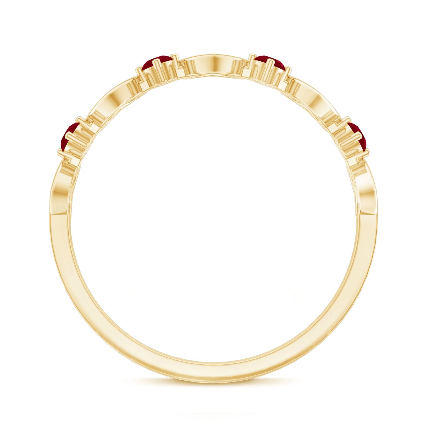 Natural Ruby Heart Eternity Ring for Promise