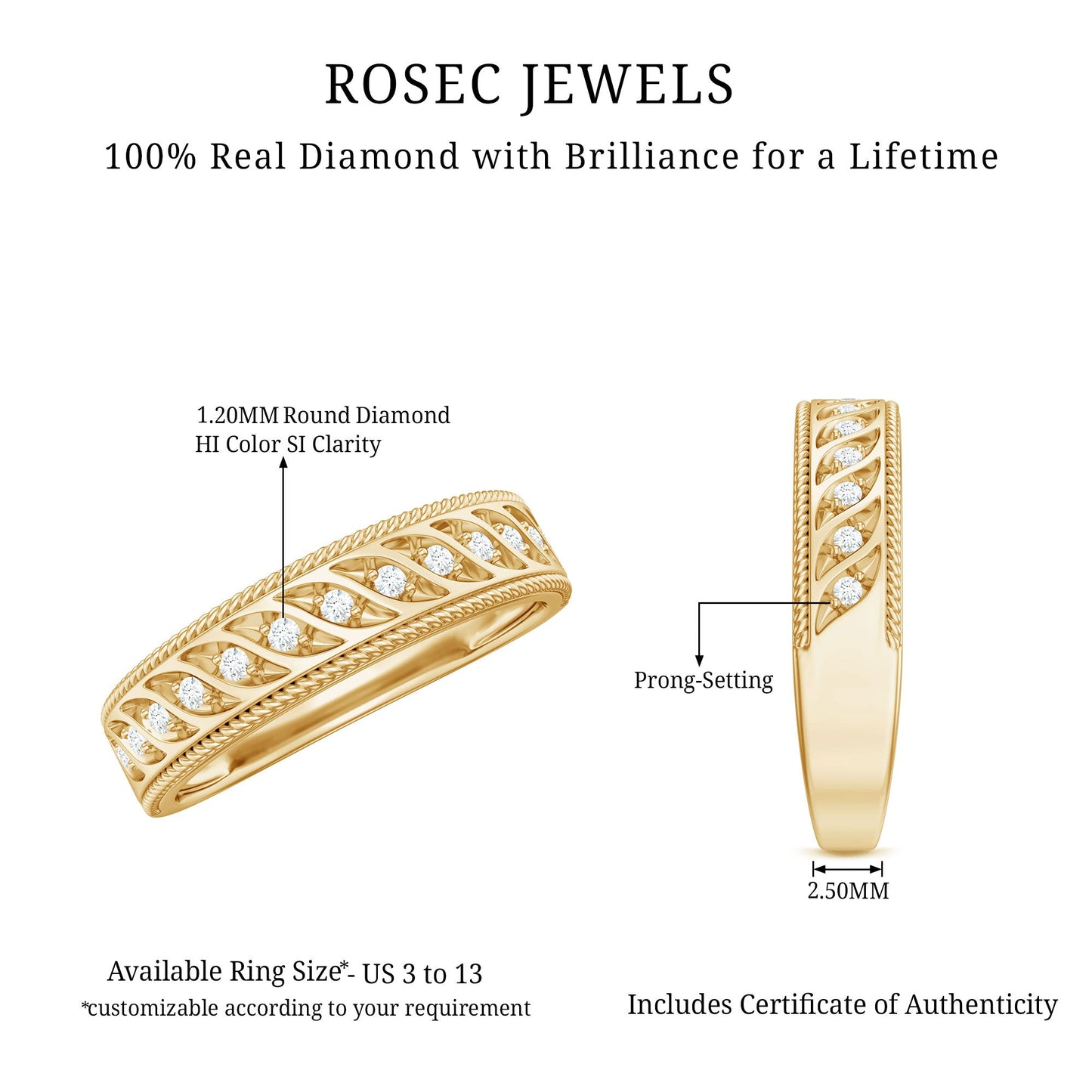 Designer Diamond Wedding Band Ring for Women