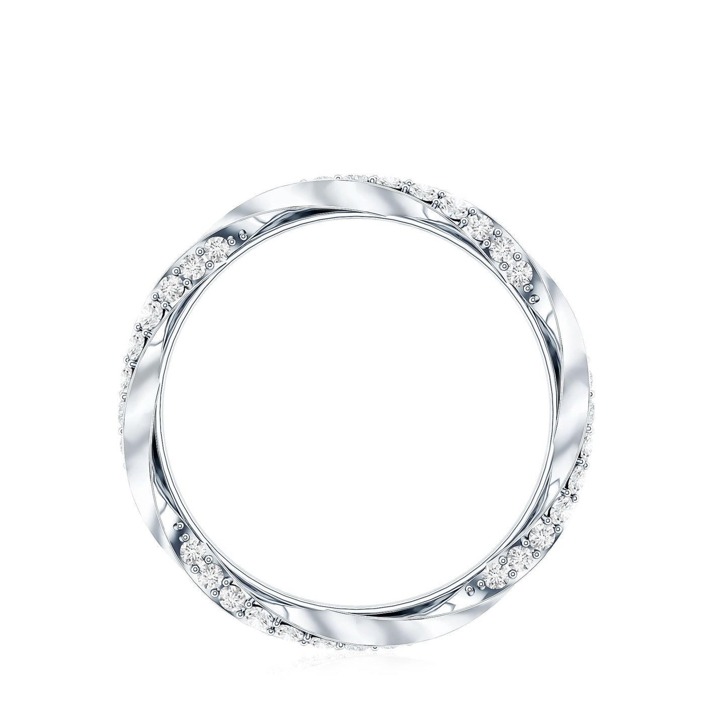 Certified Real Diamond Twisted Eternity Ring