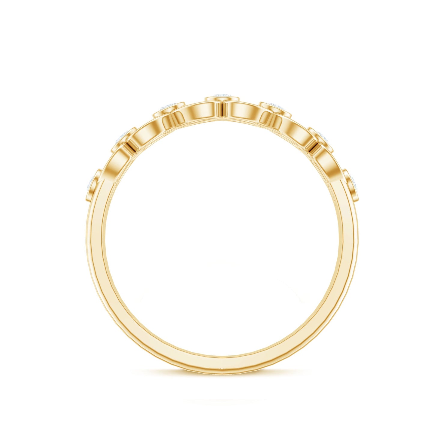 Contemporary Diamond Half Eternity Band Ring for Women
