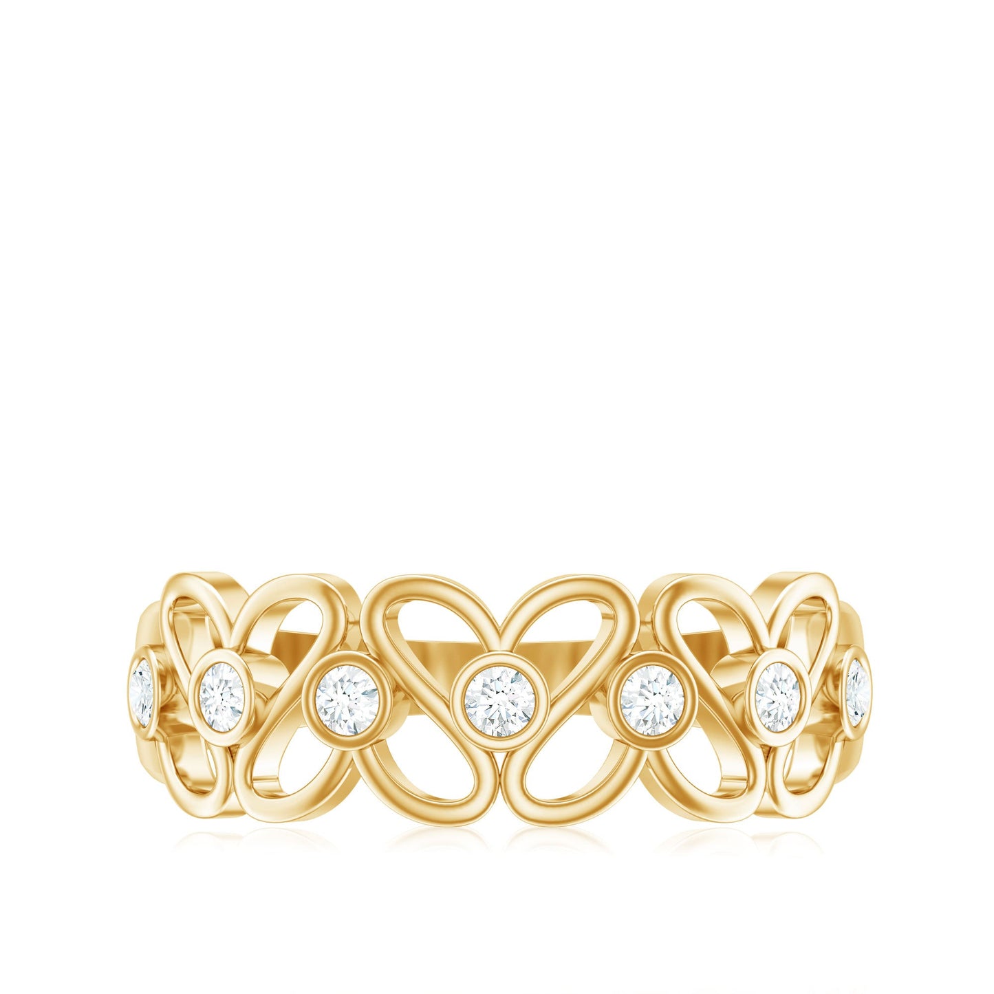 Contemporary Diamond Half Eternity Band Ring for Women