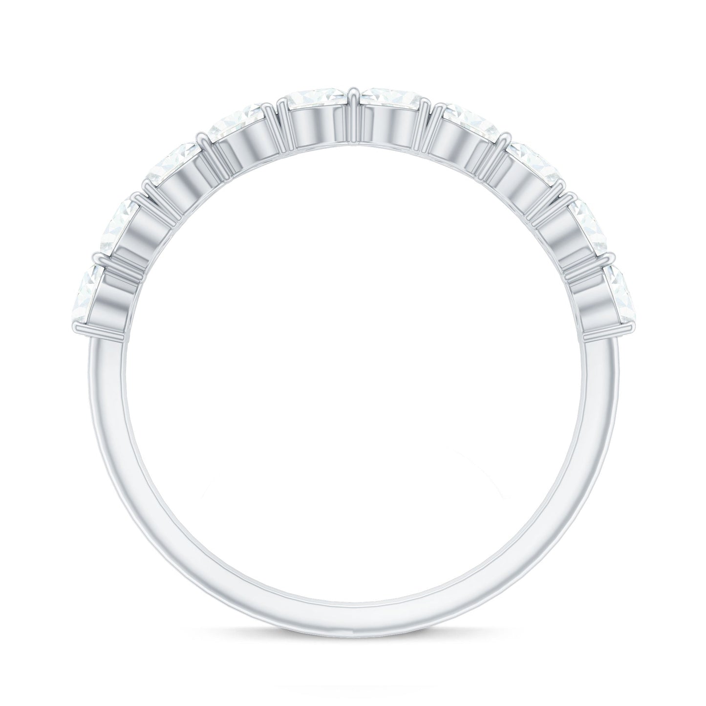 Heart Shaped Moissanite Wedding Band for Women