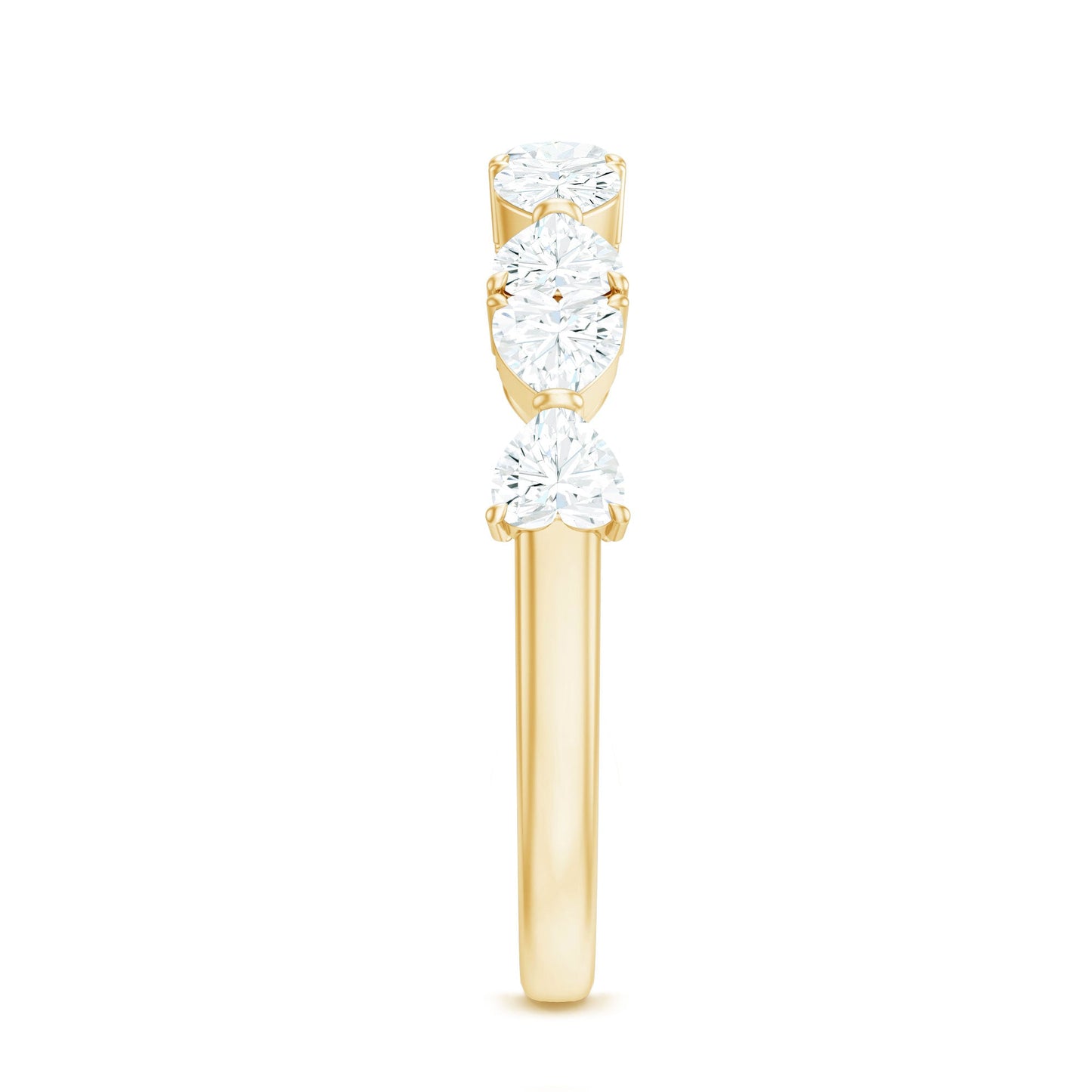 Heart Shaped Moissanite Wedding Band for Women