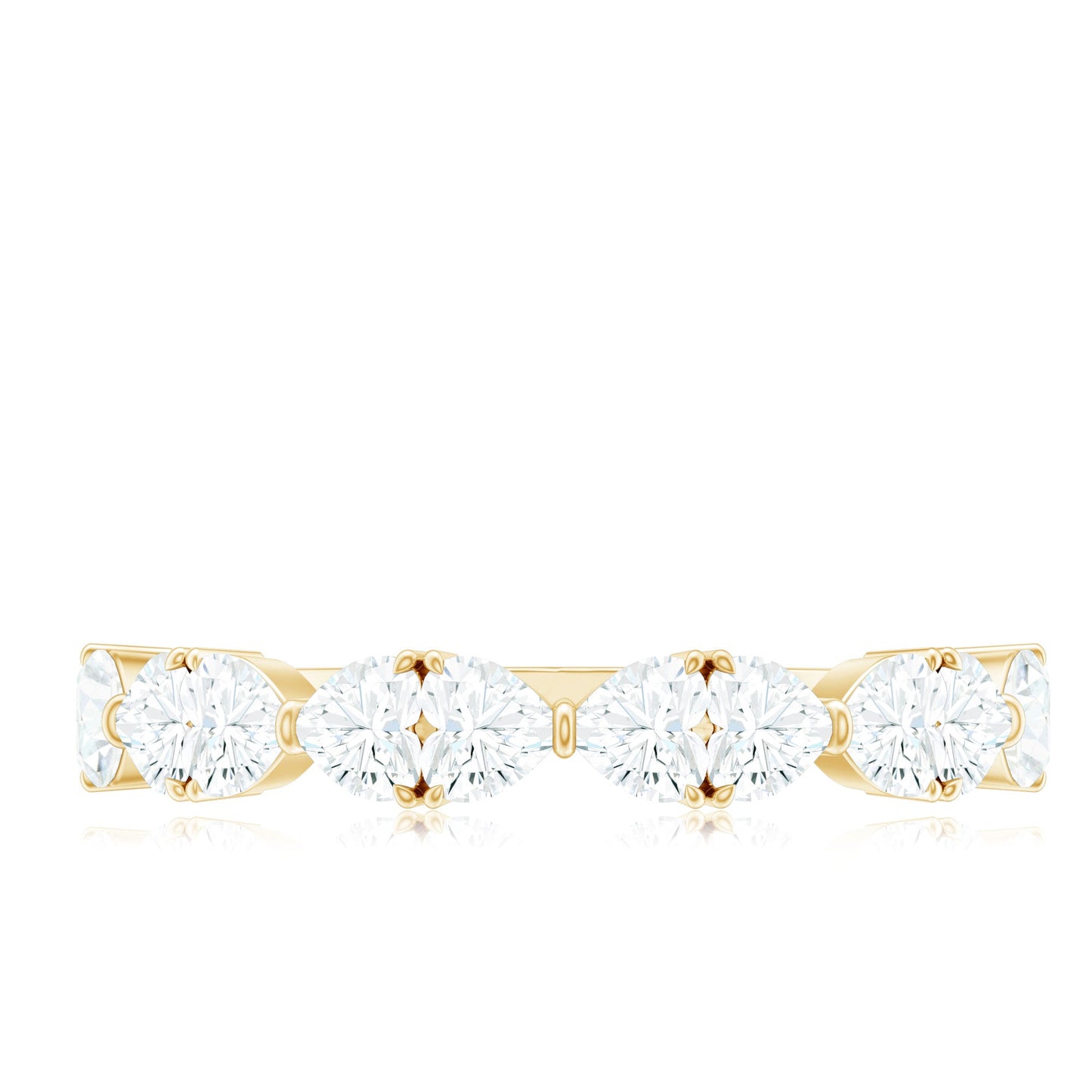 Heart Shaped Moissanite Wedding Band for Women