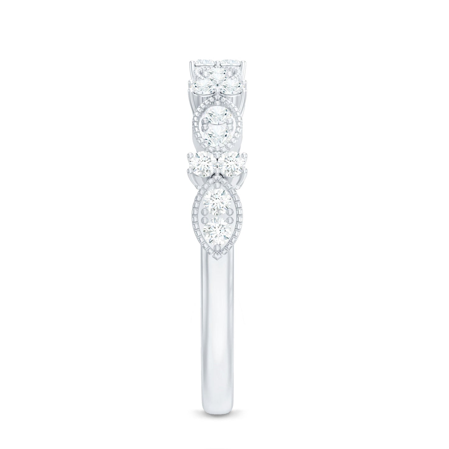 Designer Diamond Half Eternity Ring for Valentines