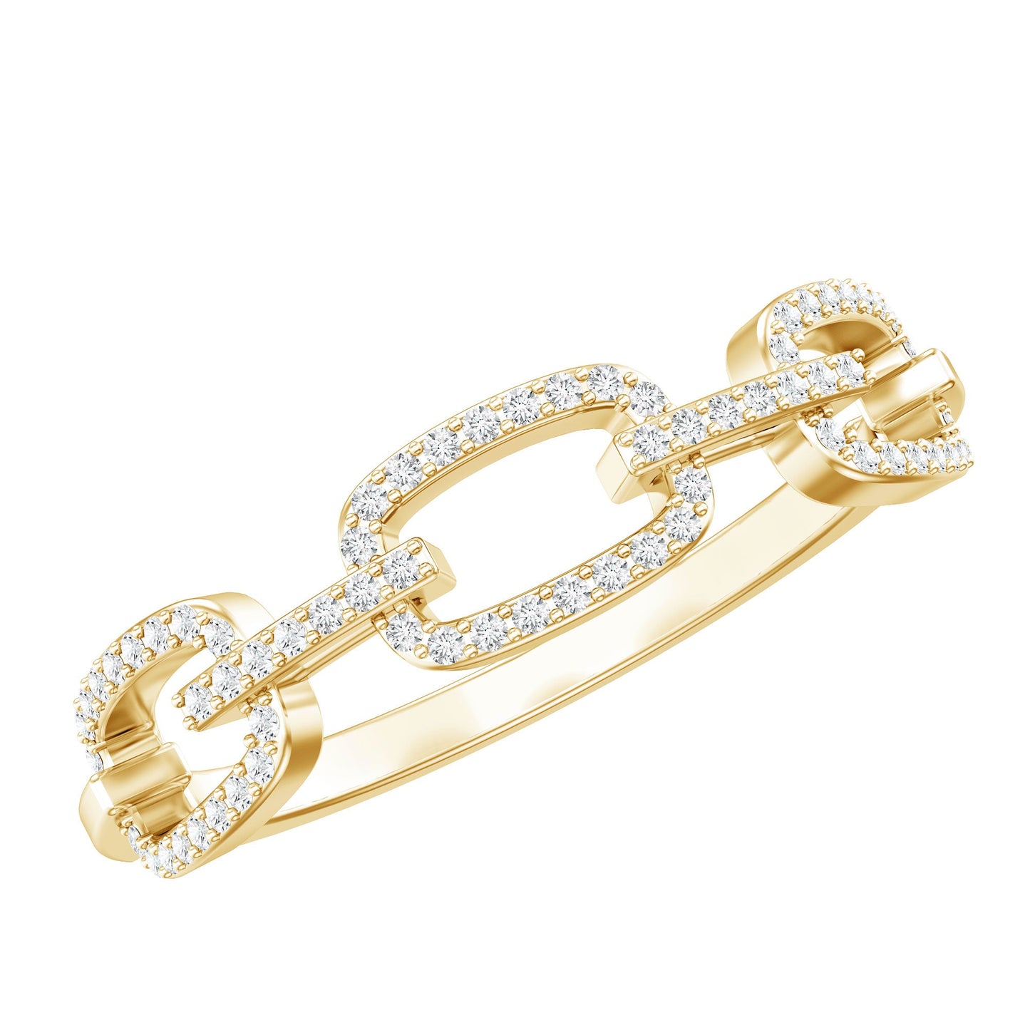 Certified Diamond Chain Link Ring in Prong Setting