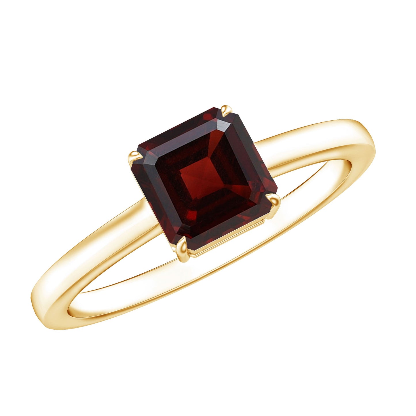 3.3 Carat Real Garnet Asscher Cut Engagement Ring with Certificate