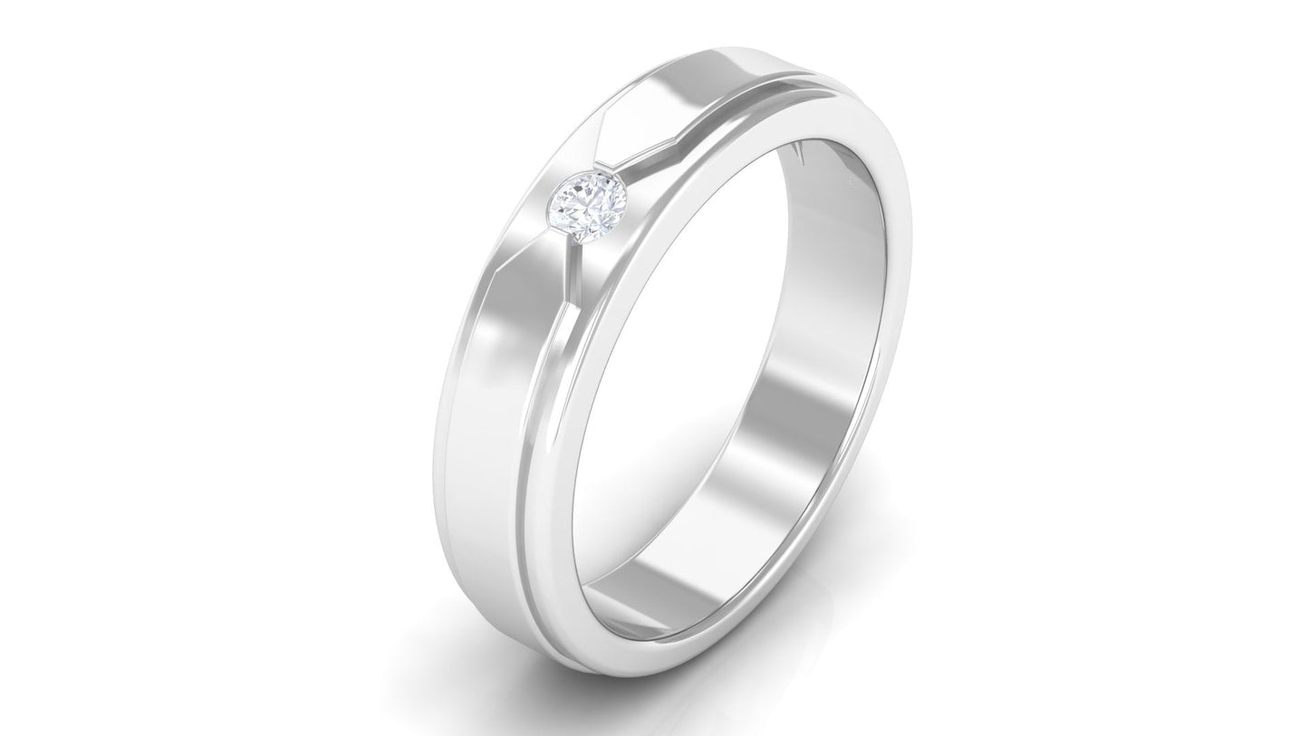 Certified Real Mens Diamond Band Ring
