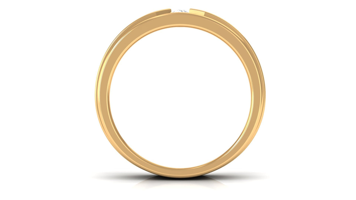 Certified Real Mens Diamond Band Ring