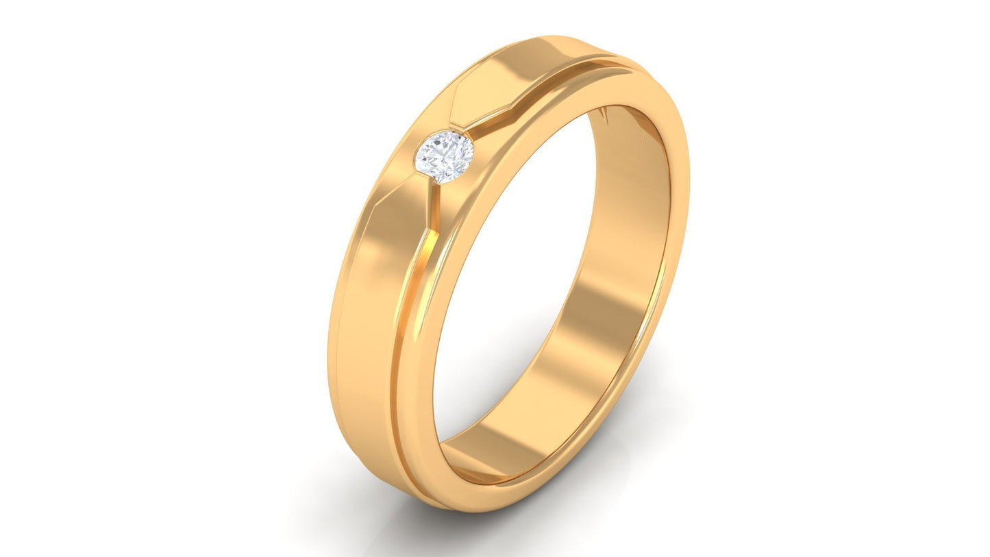 Certified Real Mens Diamond Band Ring