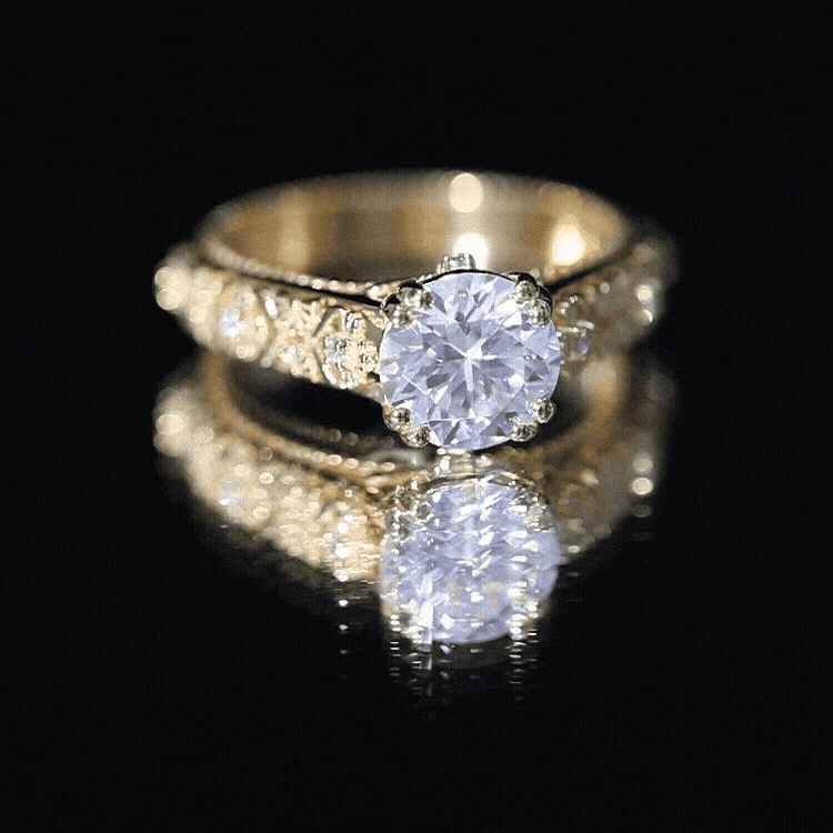2 Carat Moissanite Double Prong Vintage Engagement Ring
