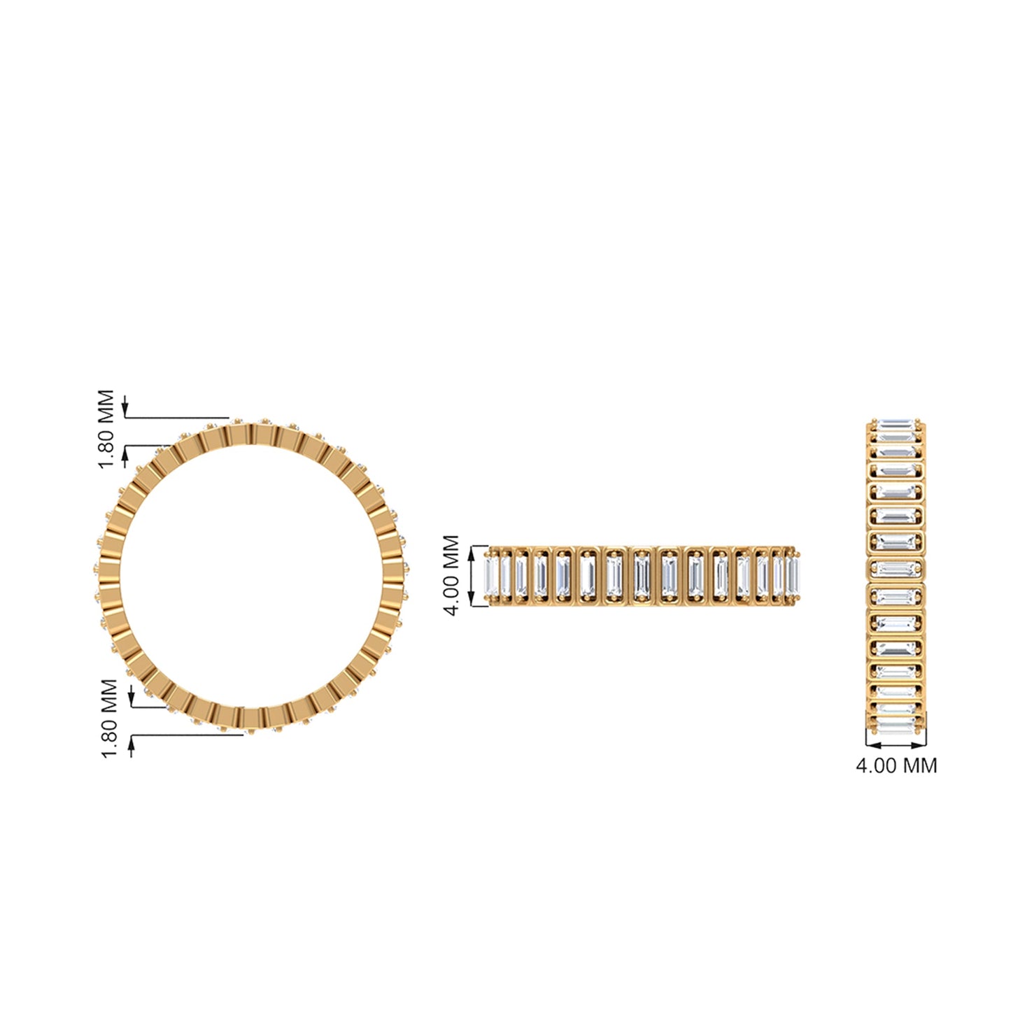 Natural Baguette Diamond Eternity Wedding Band