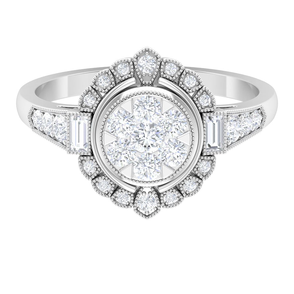 Diamond Vintage Illusion Engagement Ring