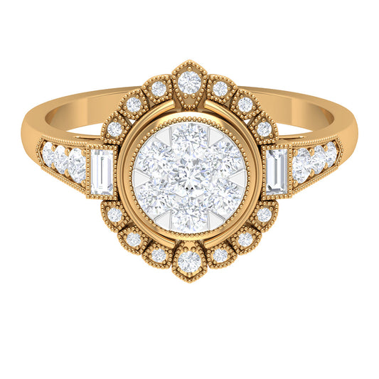 Diamond Vintage Illusion Engagement Ring