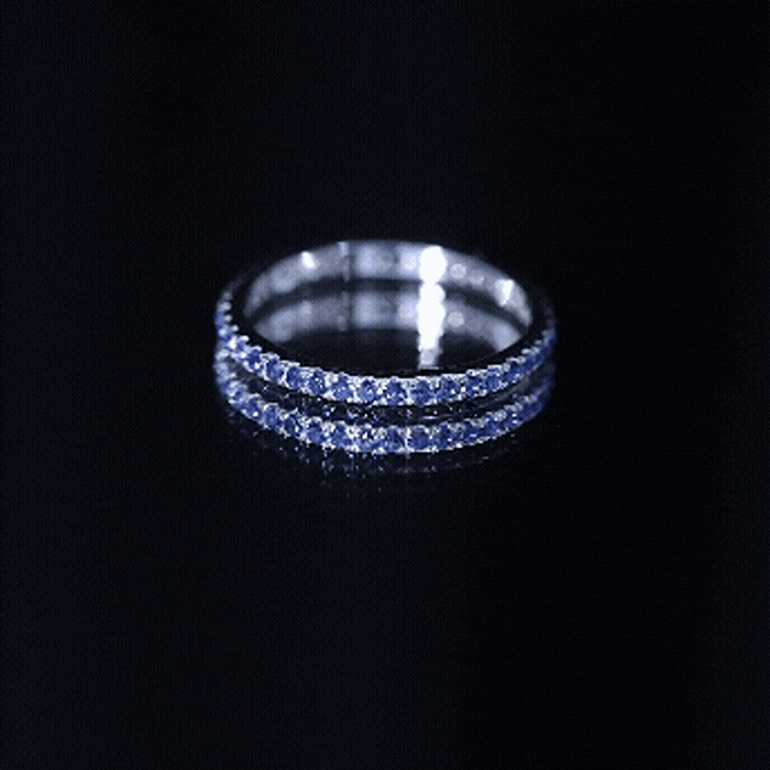 Certified Lab Grown Blue Sapphire Eternity Ring for Women