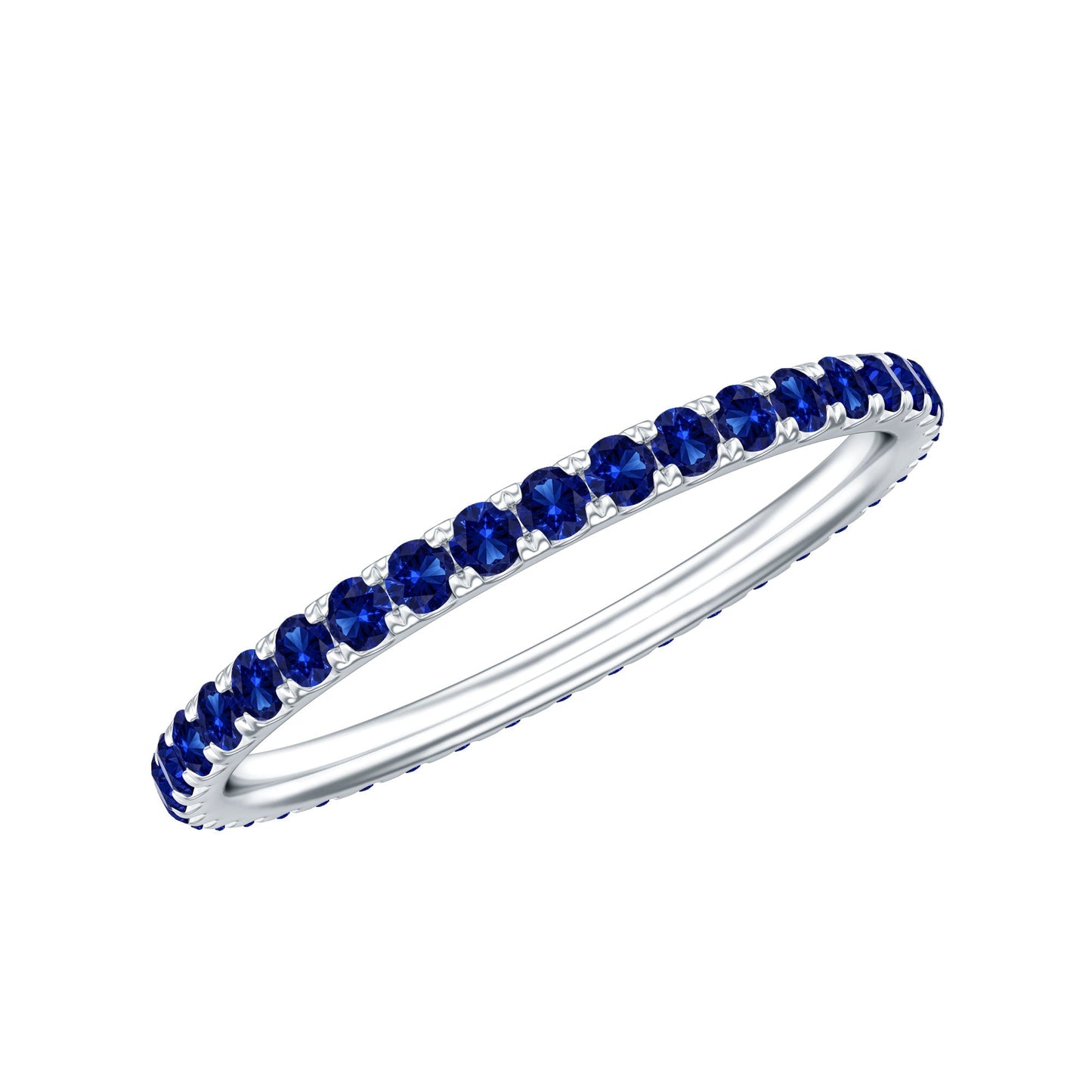 Certified Lab Grown Blue Sapphire Eternity Ring for Women