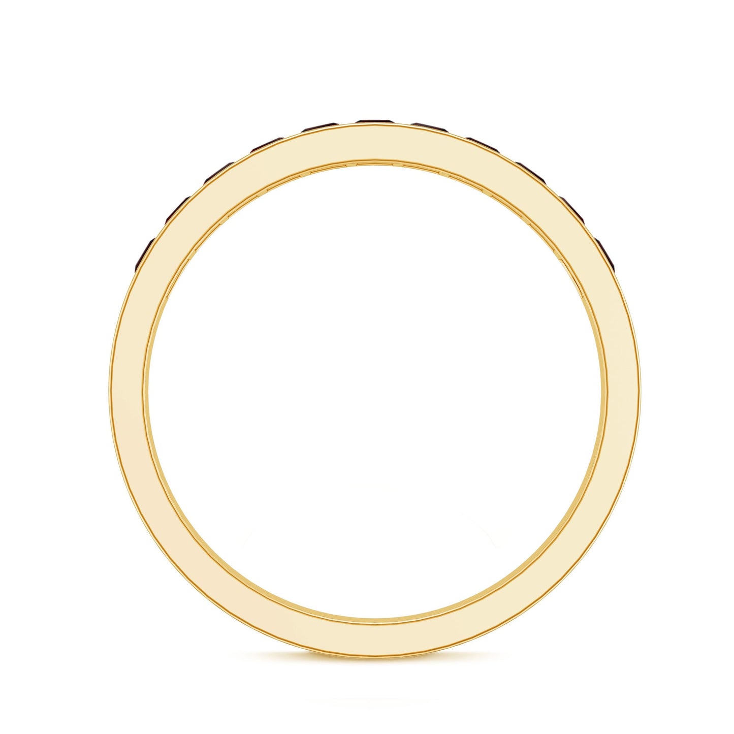 Natural Princess Cut Garnet Half Eternity Ring in Channel Set
