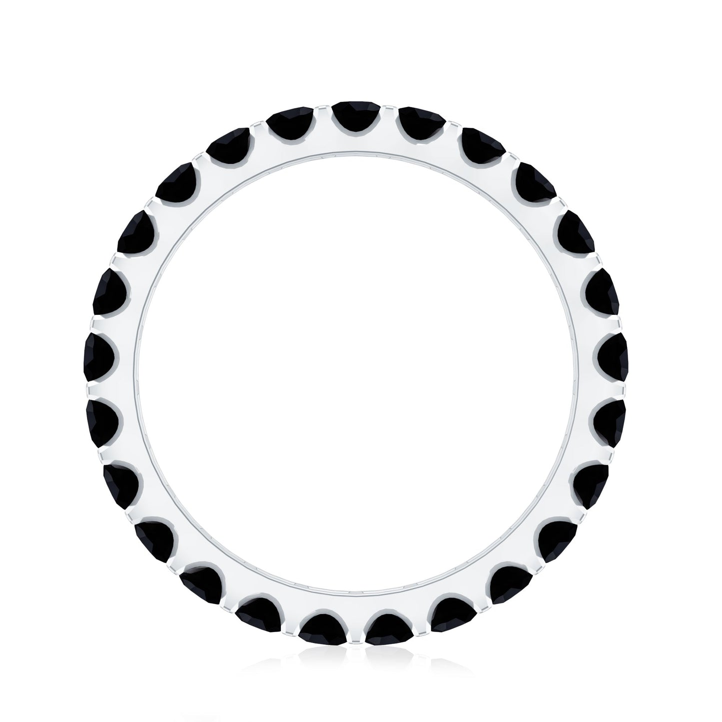 Certified Black Onyx Stackable Wedding Band for Women