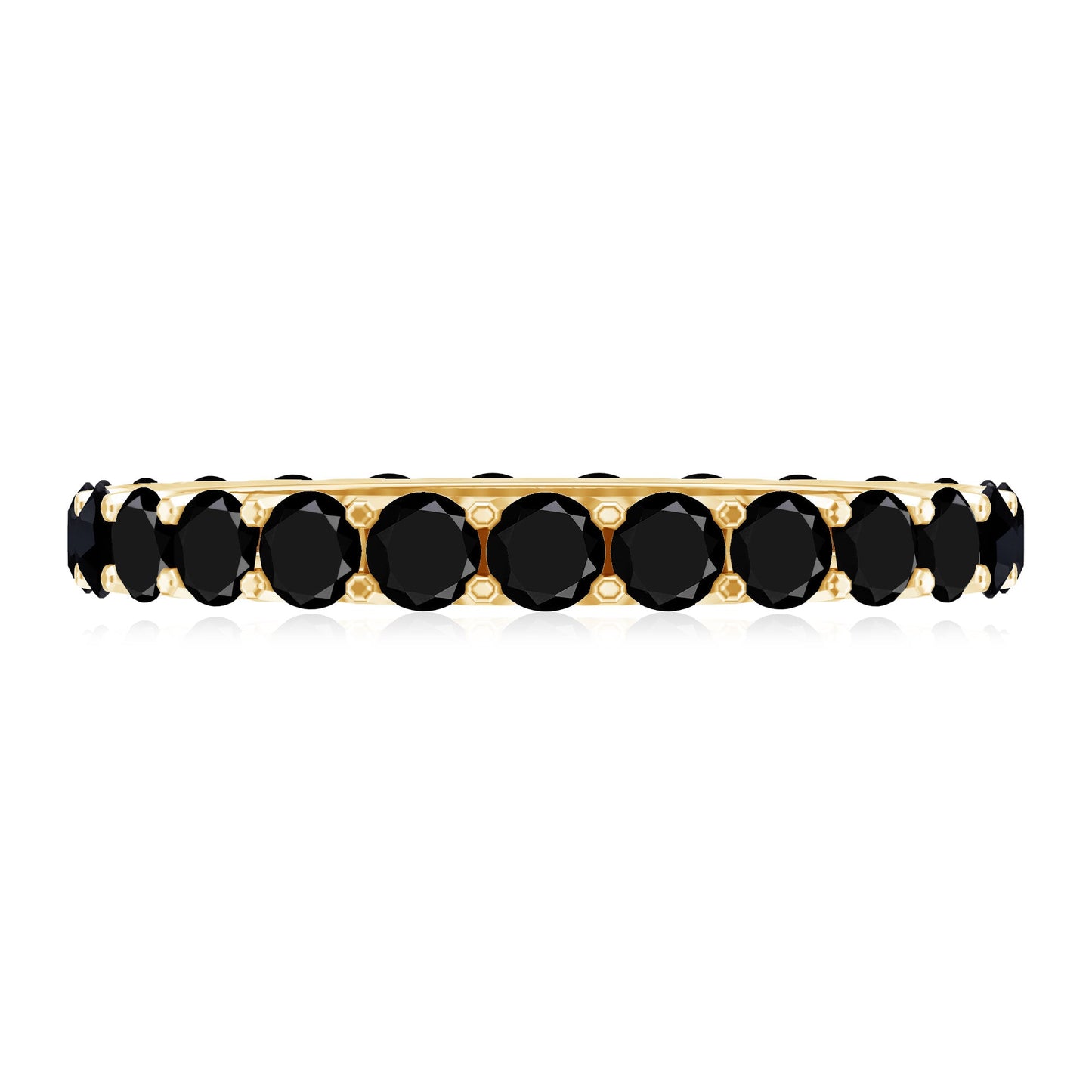 Certified Black Onyx Stackable Wedding Band for Women