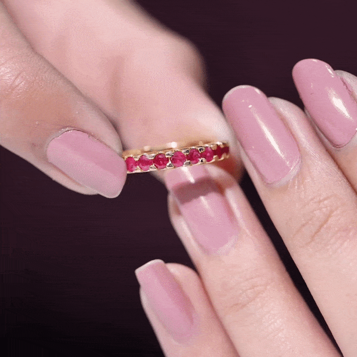 Natural Ruby Eternity Stackable Ring for Women