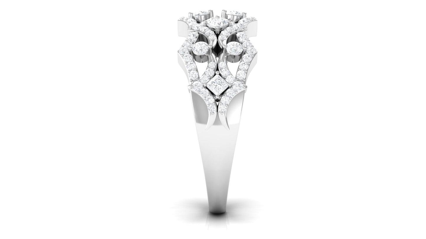 Art Deco Inspired Diamond Wedding Band for Women