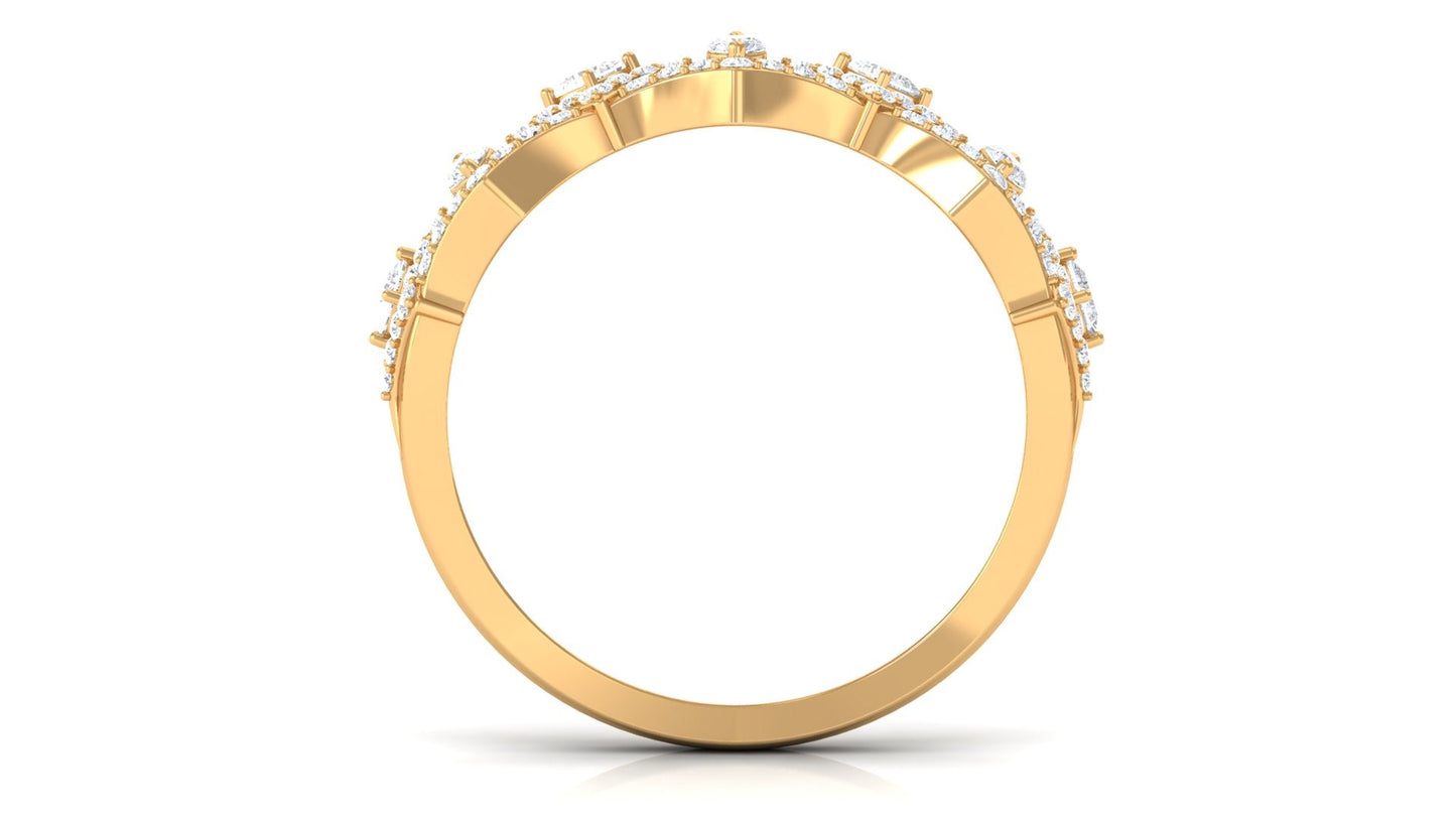 Art Deco Inspired Diamond Wedding Band for Women