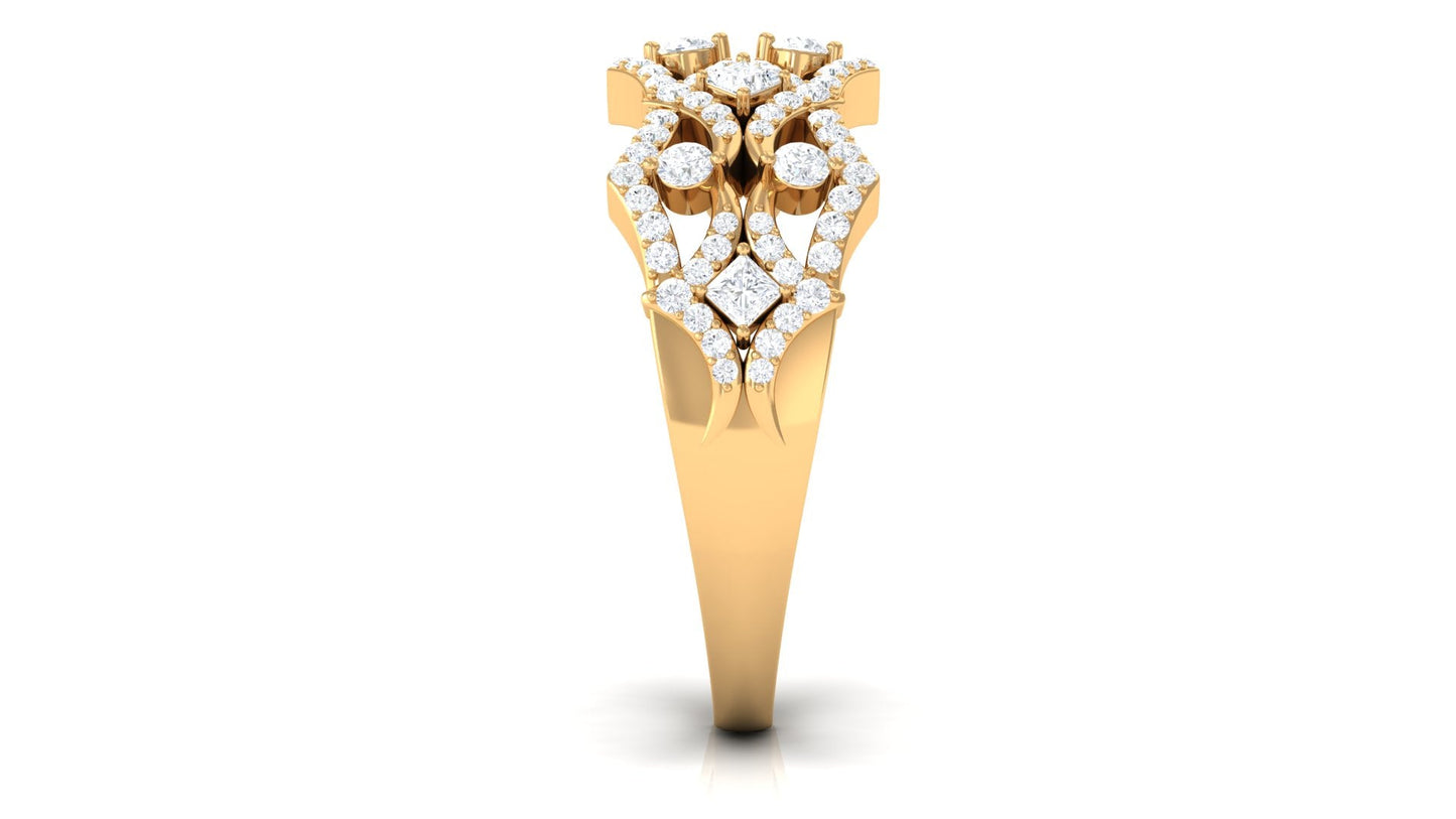Art Deco Inspired Diamond Wedding Band for Women