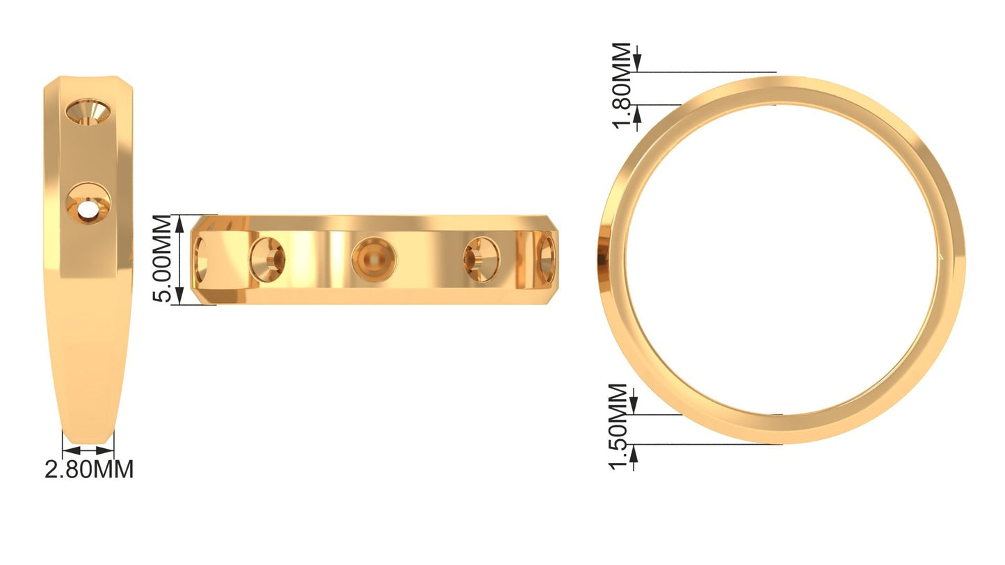 Certified Natural Diamond Mens Wedding Band