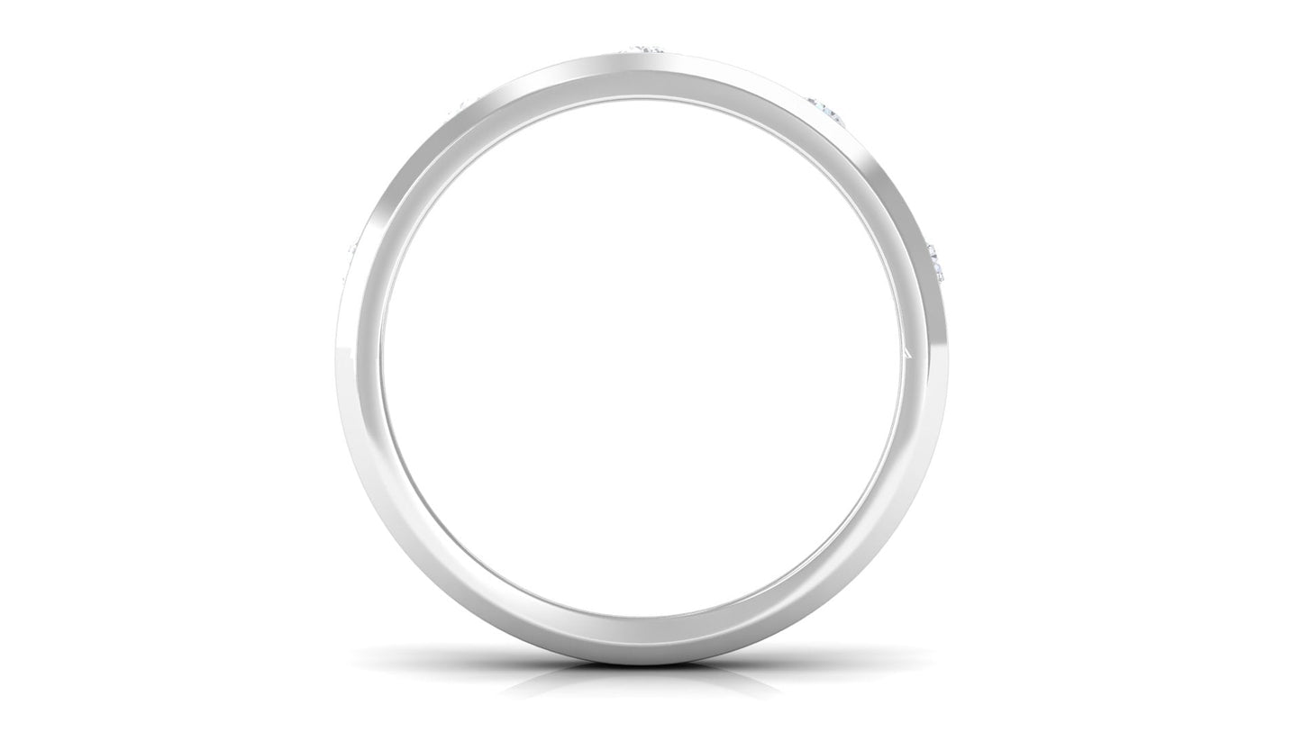 Certified Natural Diamond Mens Wedding Band