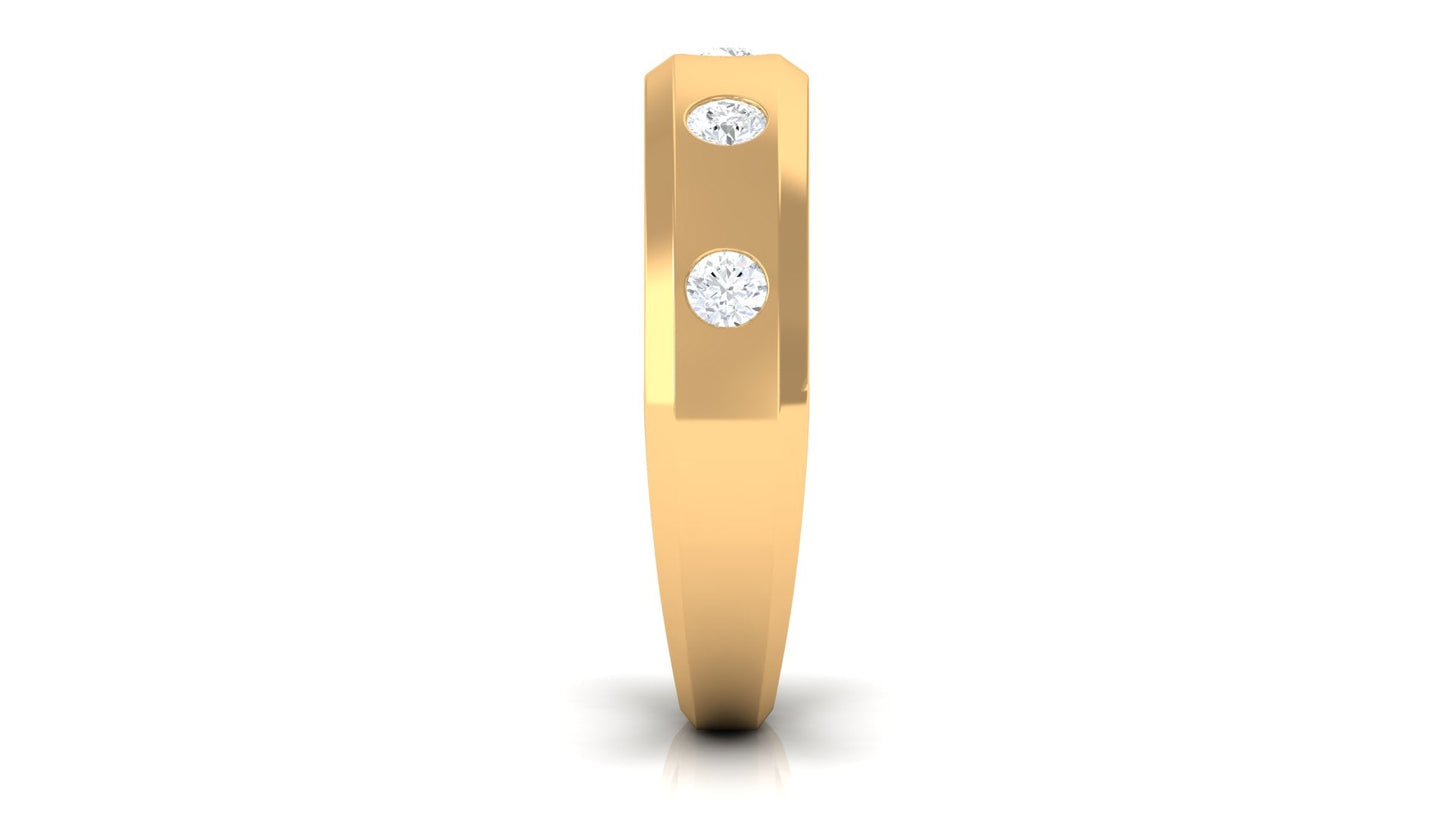 Certified Natural Diamond Mens Wedding Band