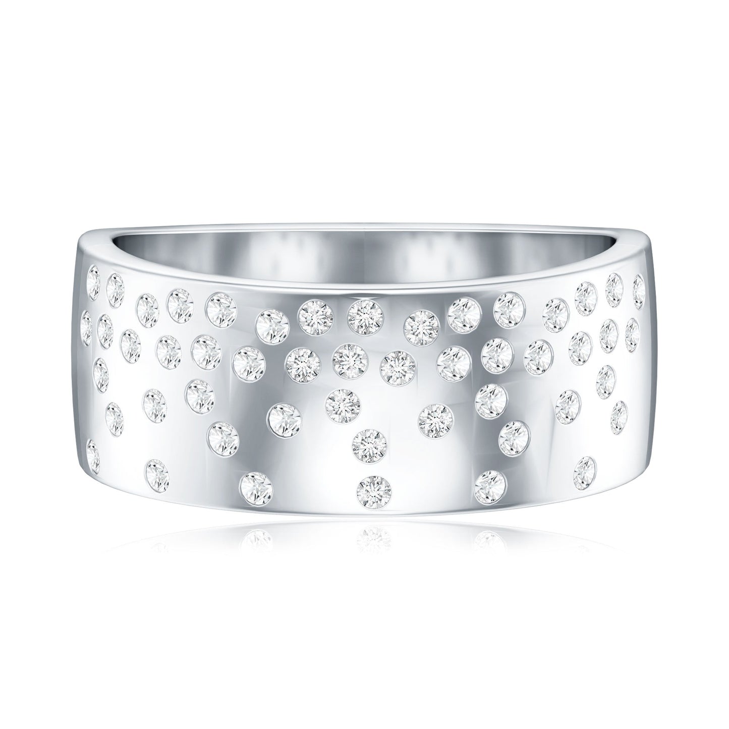 Lab Grown Diamond Wide Wedding Band With Certificate