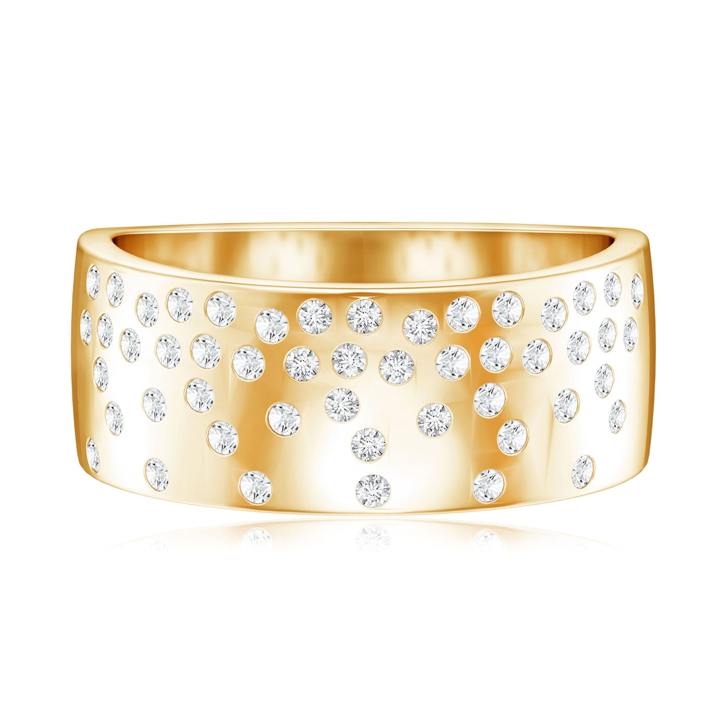 Lab Grown Diamond Wide Wedding Band With Certificate