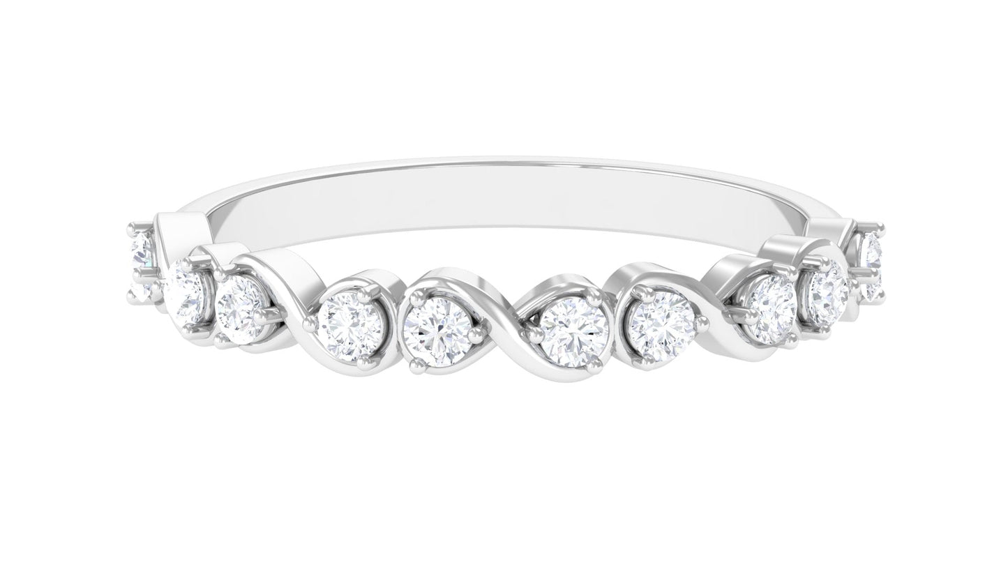 Natural Diamond Half Eternity Infinity Ring for Valentines