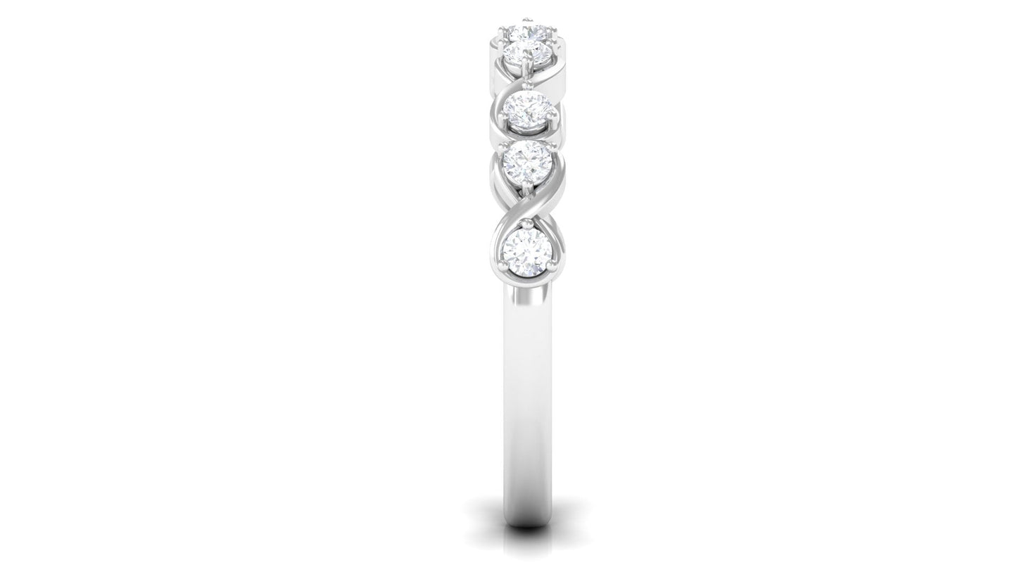 Natural Diamond Half Eternity Infinity Ring for Valentines