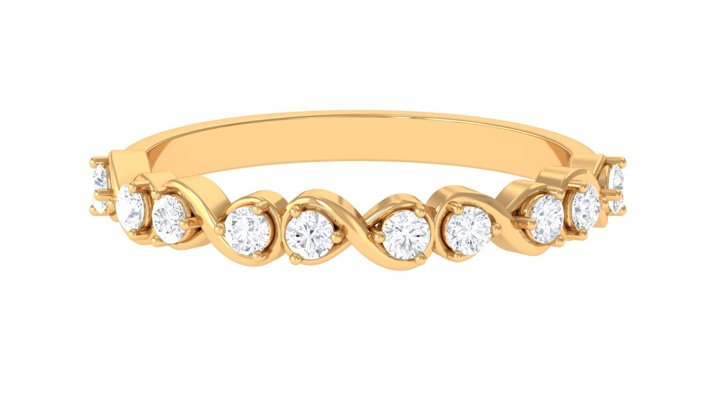 Natural Diamond Half Eternity Infinity Ring for Valentines