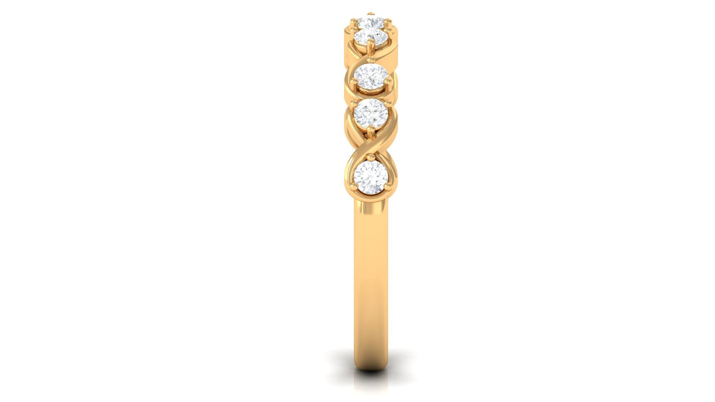 Natural Diamond Half Eternity Infinity Ring for Valentines